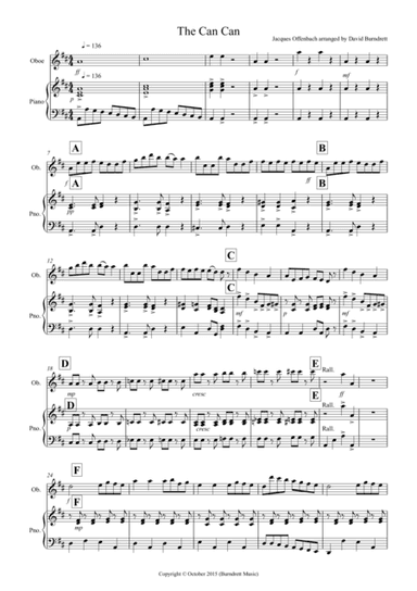 The Can Can for Oboe and Piano (arr. David Burndrett)