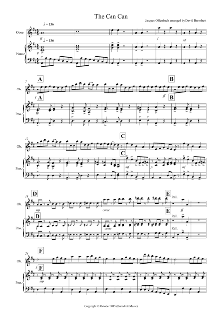The Can Can for Oboe and Piano (arr. David Burndrett)