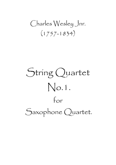 String Quartet No.1 (arr. Spence Bundy)