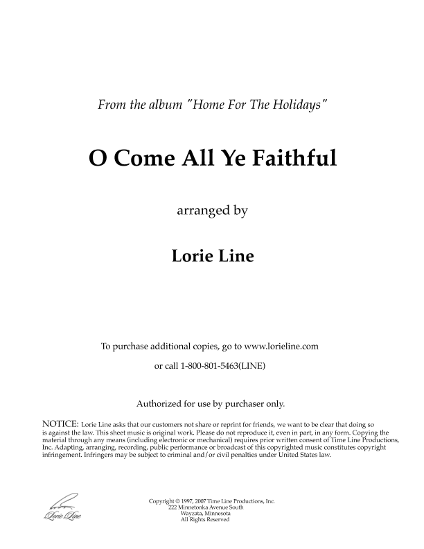 O Come All Ye Faithful (from Home For The Holidays) (arr. Lorie Line)