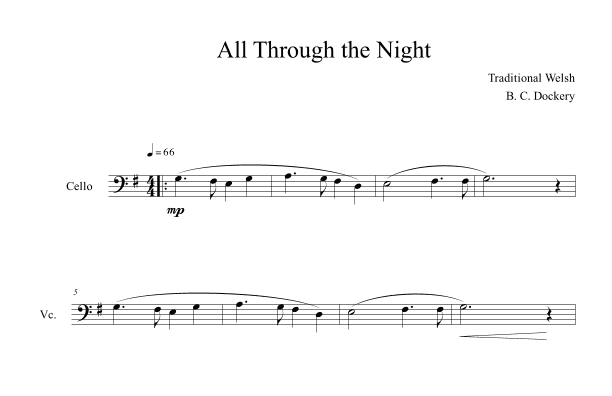 All Through the Night (Cello Solo) (arr. B. C. Dockery)