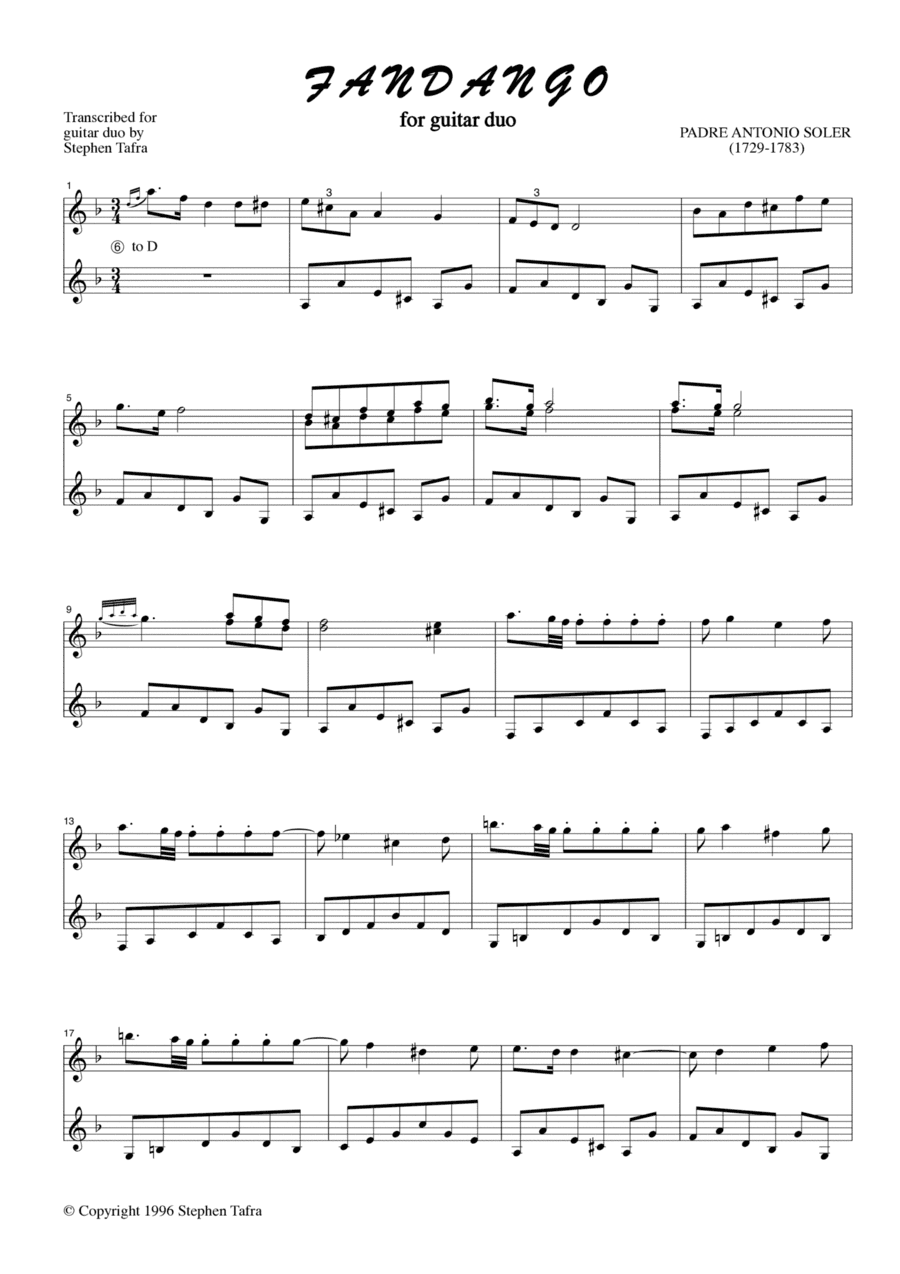 Fandango (arr. Stephen Tafra)
