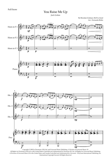 You Raise Me Up (arr. Fernando Britto)