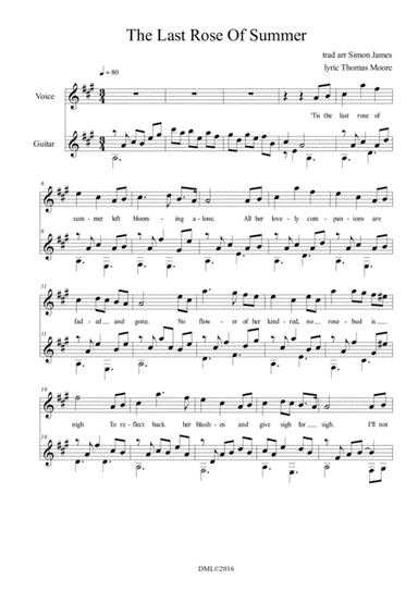 The Last Rose Of Summer (arr. Simon James)