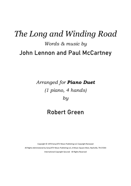 The Long And Winding Road (arr. Robert Green)