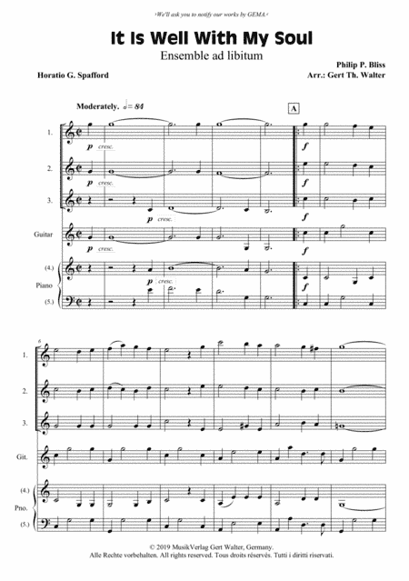 It Is Well With My Soul (arr. Gert Th. Walter)