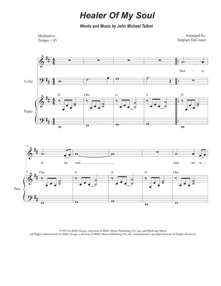 Healer Of My Soul (arr. Stephen DeCesare)