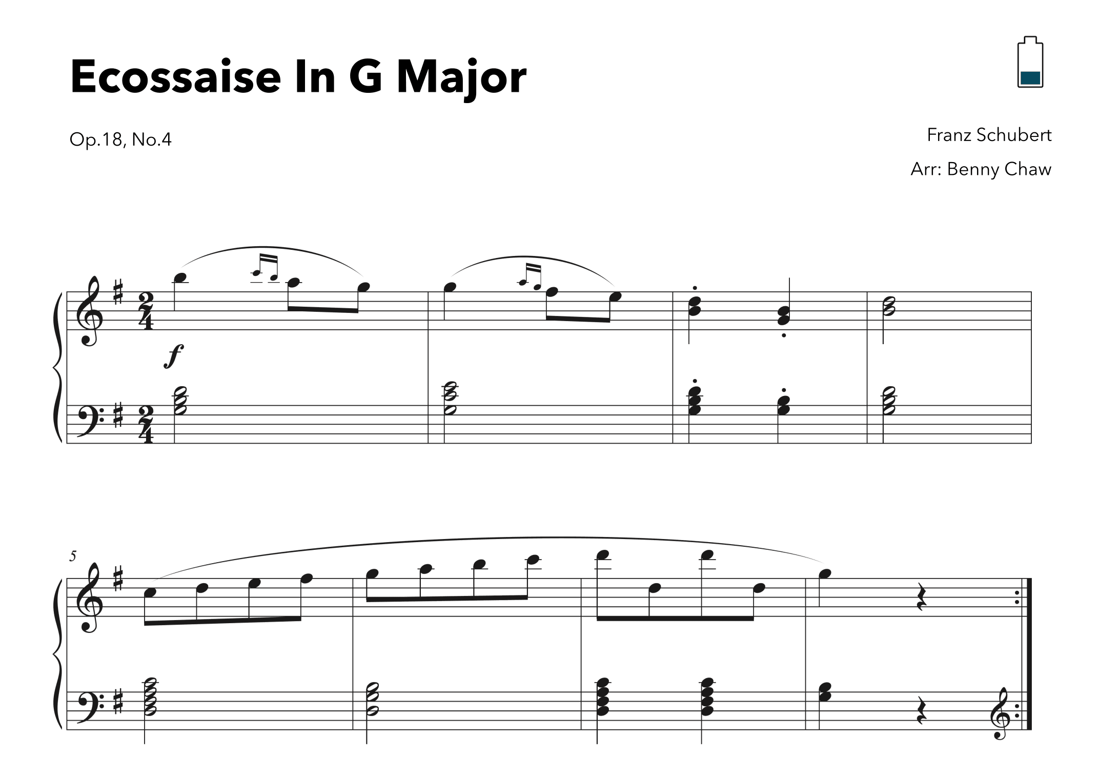 Ecossaise In G Major Op.18, No.4 (arr. Benny Chaw)