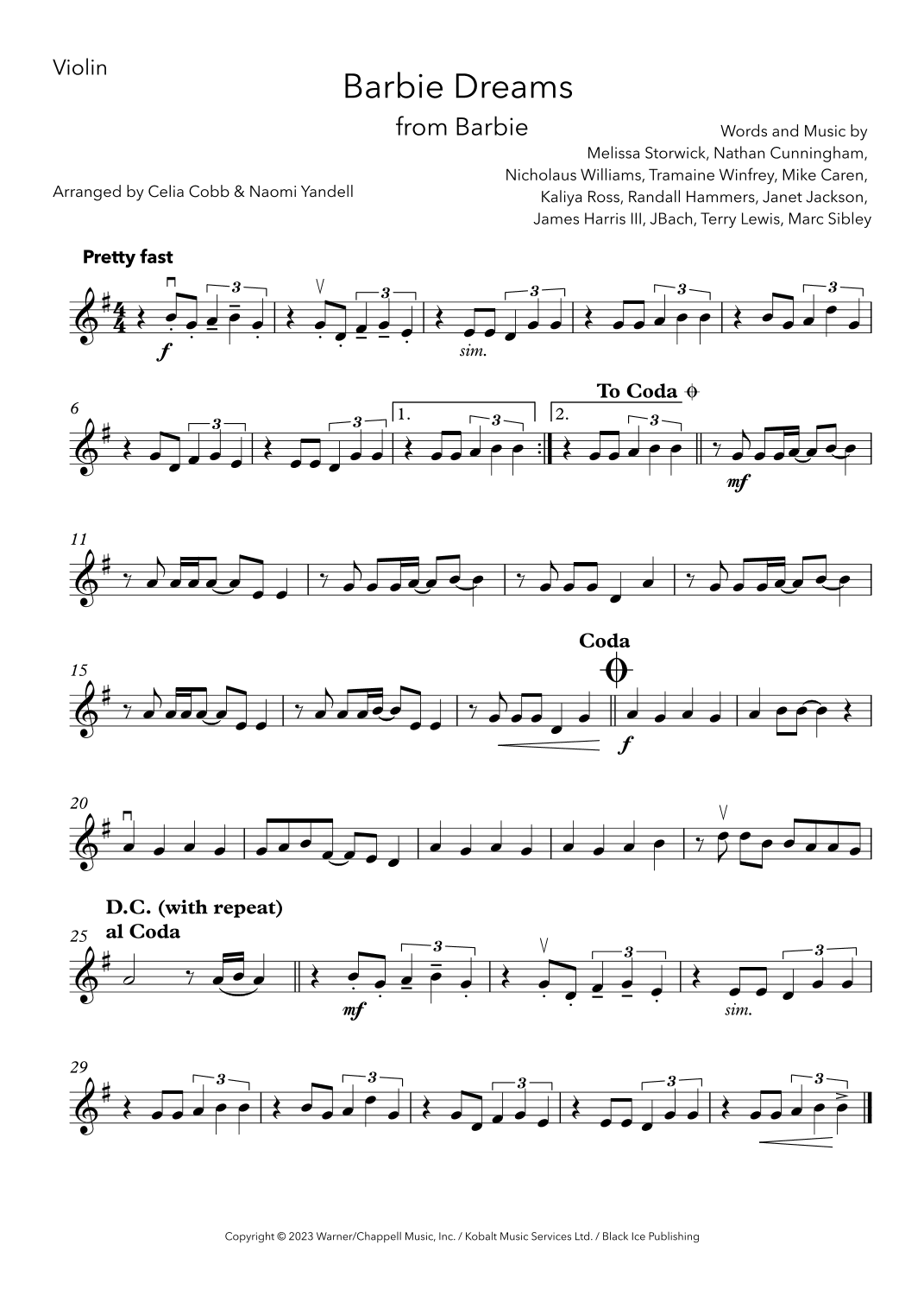 Barbie Dreams (arr. Celia Cobb & Naomi Yandell)