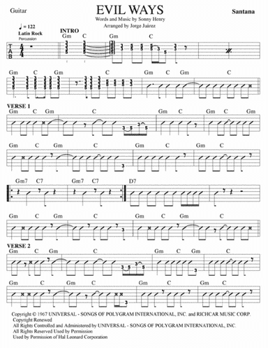Evil Ways (arr. Jorge Juárez)