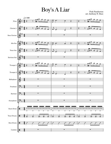 Boy's A Liar (arr. Anthony N. Dass)