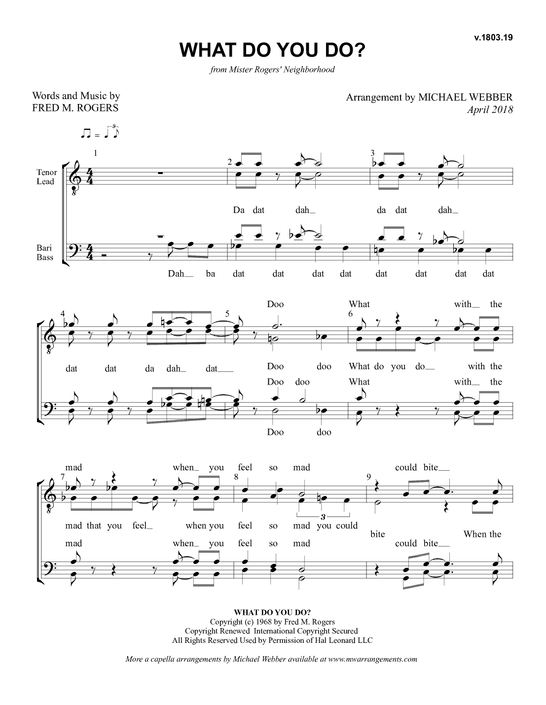 What Do You Do? (arr. Michael Webber)