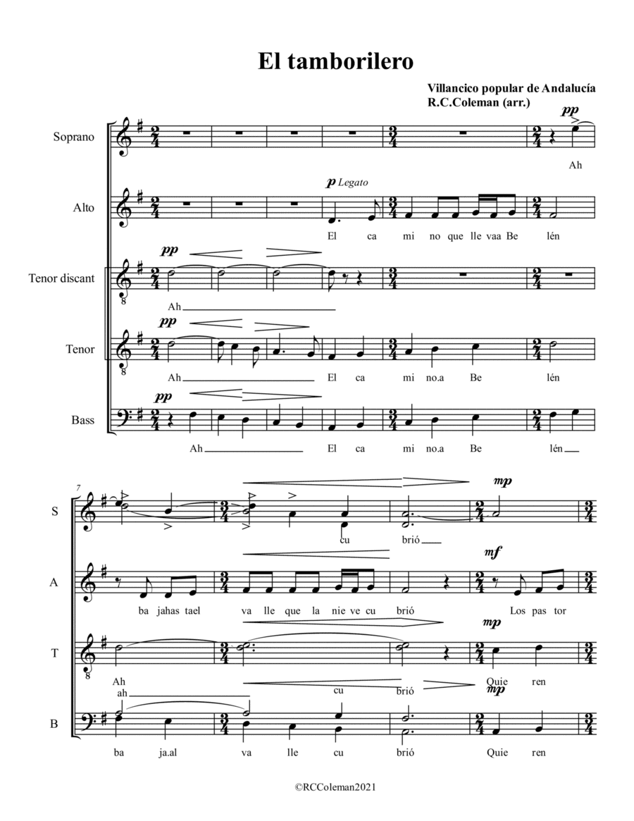 El tamborilero (arr. R. C. Coleman)