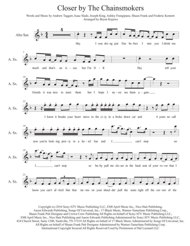 Closer (arr. Bryan Kujawa)