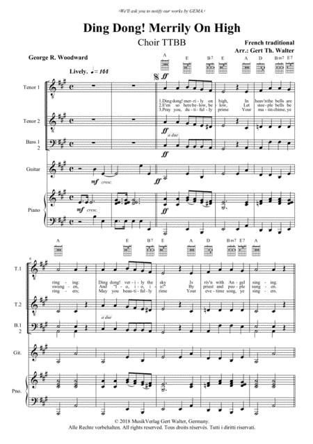 Ding Dong! Merrily On High (arr. Gert Th. Walter)