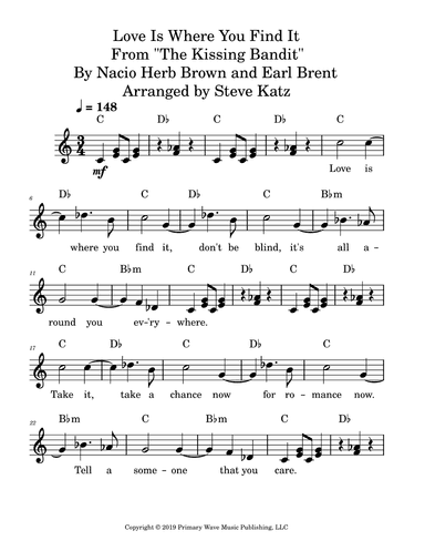 Love Is Where You Find It (arr. Steve Katz)