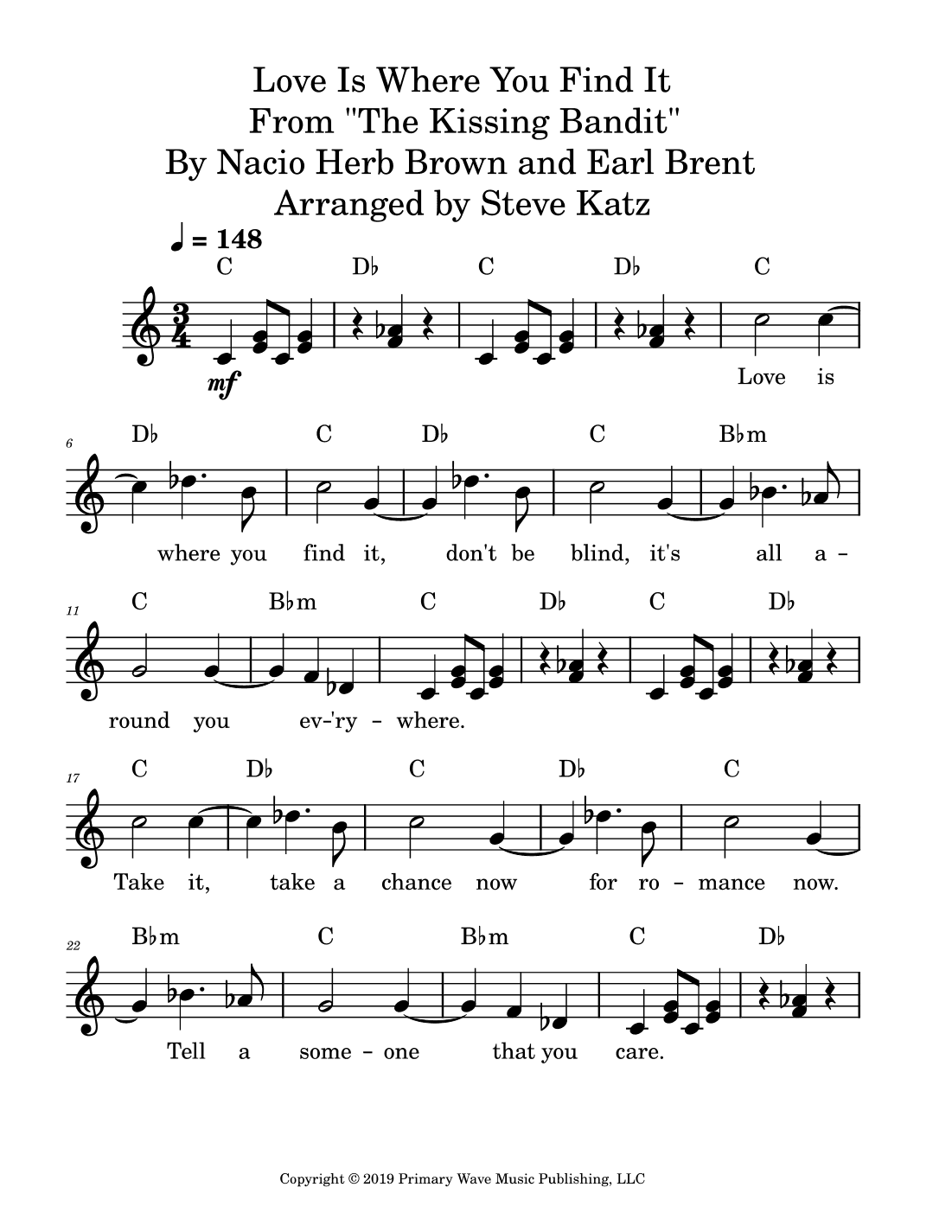 Love Is Where You Find It (arr. Steve Katz)