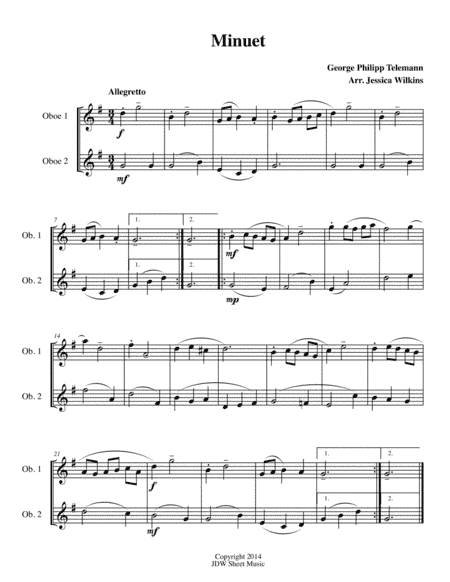 6 Easy Oboe Duets (arr. Jessica Wilkins)