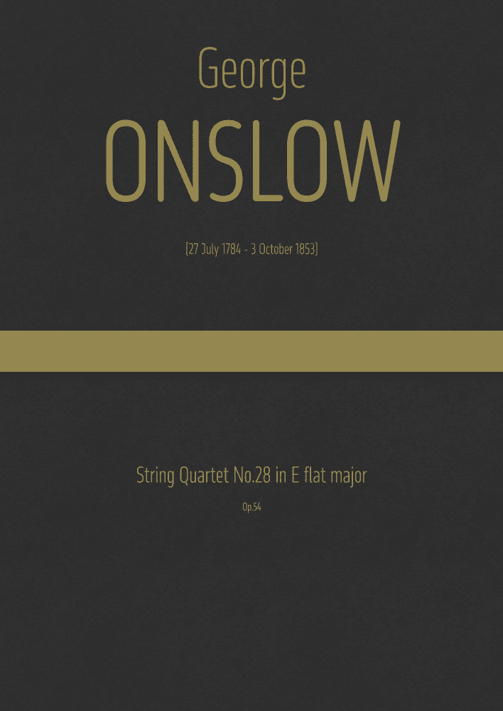 Onslow - String Quartet No.28 in E flat major, Op.54 (arr. J.G. Cucó Barber)