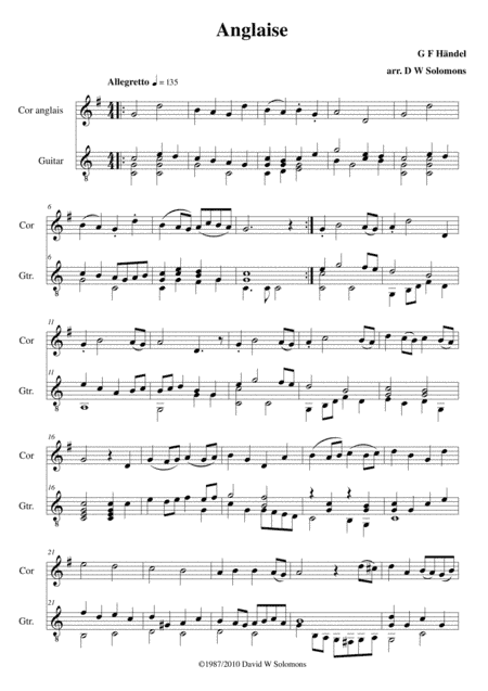 Anglaise for cor anglais and guitar (arr. David Warin Solomons)