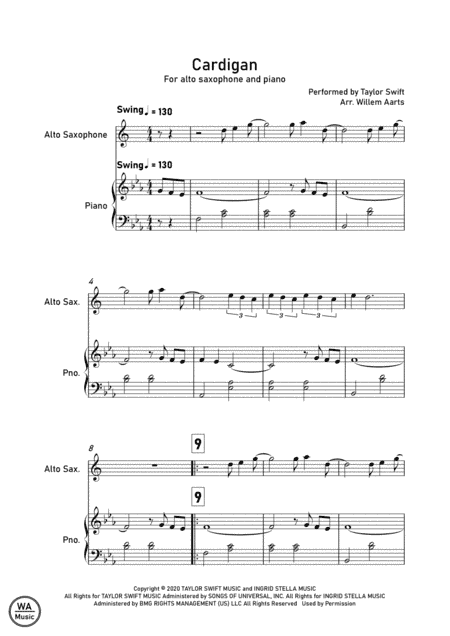 Cardigan (arr. Willem Aarts)