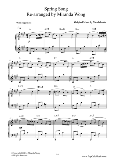 Spring Song - Wedding Version (arr. Miranda Wong)