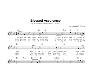 Blessed Assurance (Key of G-Flat Major) (arr. R. Salvario)