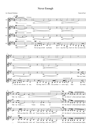 Never Enough (arr. Hannah Wickham)