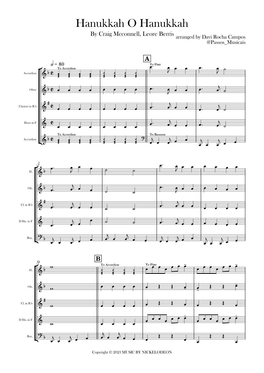 Hanukkah O Hanukkah (arr. Davi Rocha Campos)