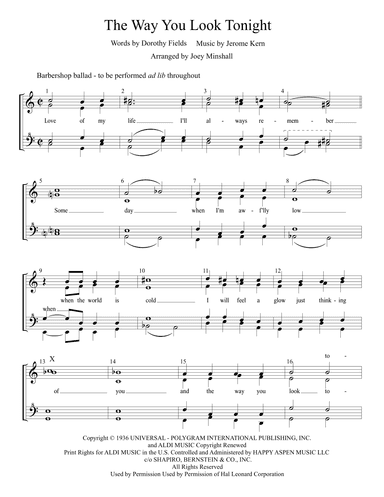The Way You Look Tonight (arr. Joey Minshall)