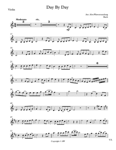 Day By Day -Violin Part (arr. Alva Lee)