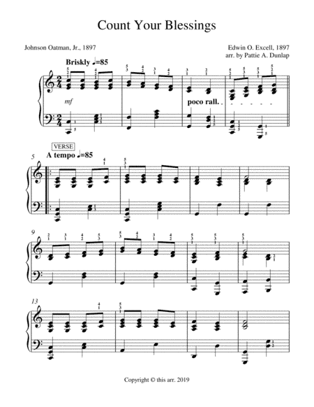 Count Your Blessings - CM (arr. Pattie A. Dunlap)