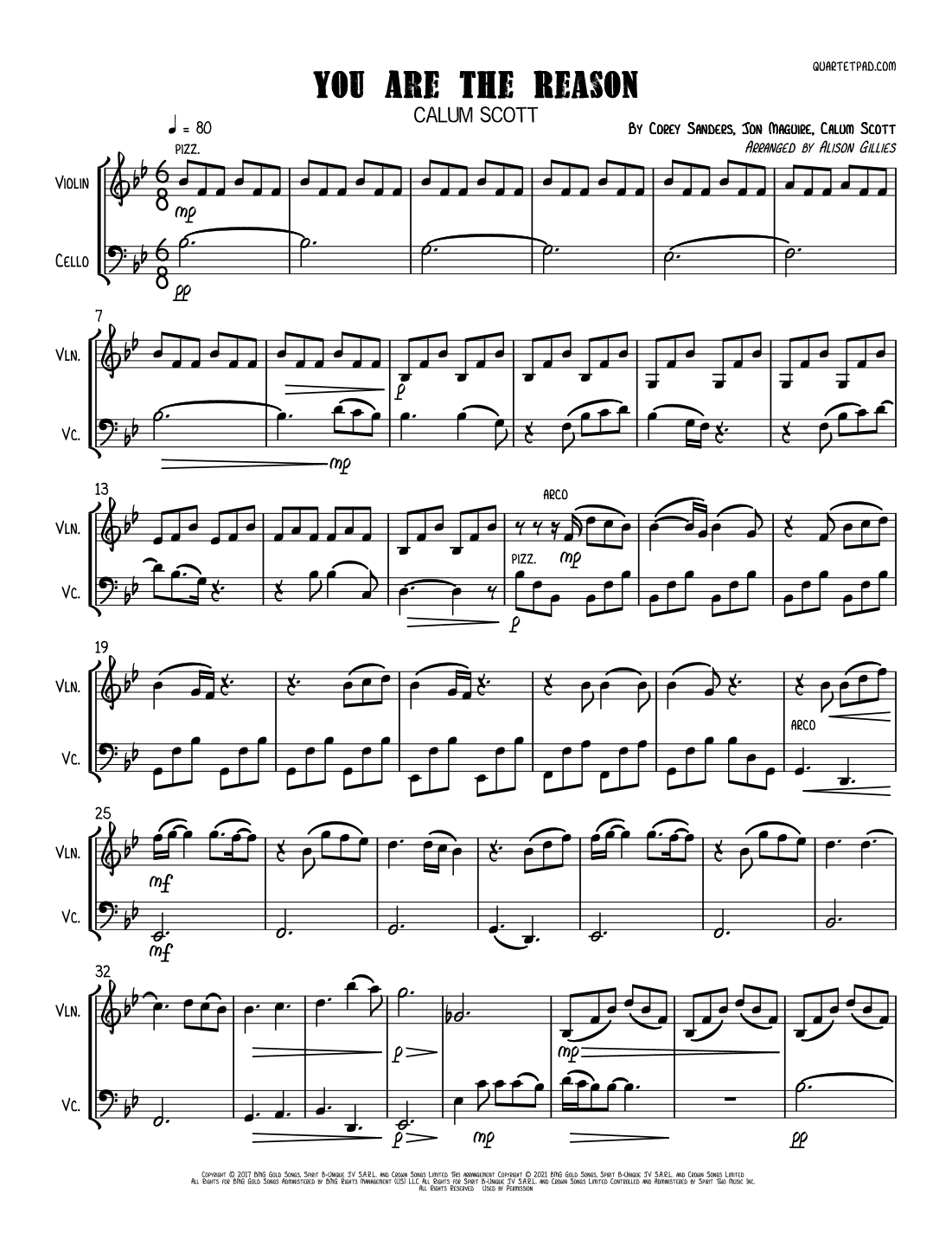You Are The Reason (arr. Alison Gillies)
