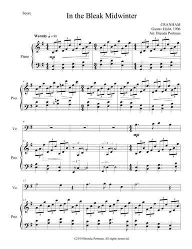 In the Bleak Midwinter (cello/piano), arr. Brenda Portman (arr. Brenda Portman)