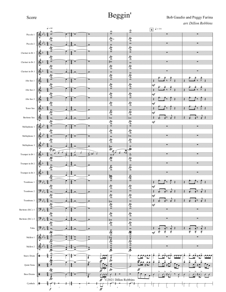 Beggin' (arr. Dillon Robbins)