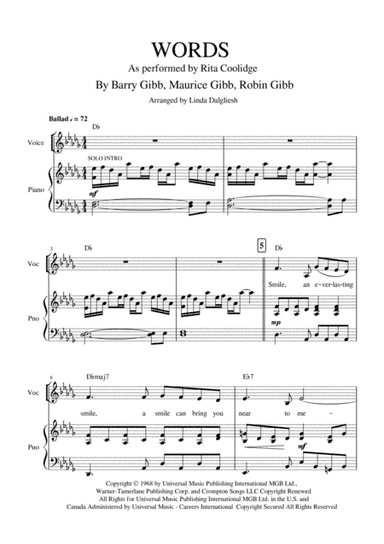 Words (arr. Linda Dalgliesh)