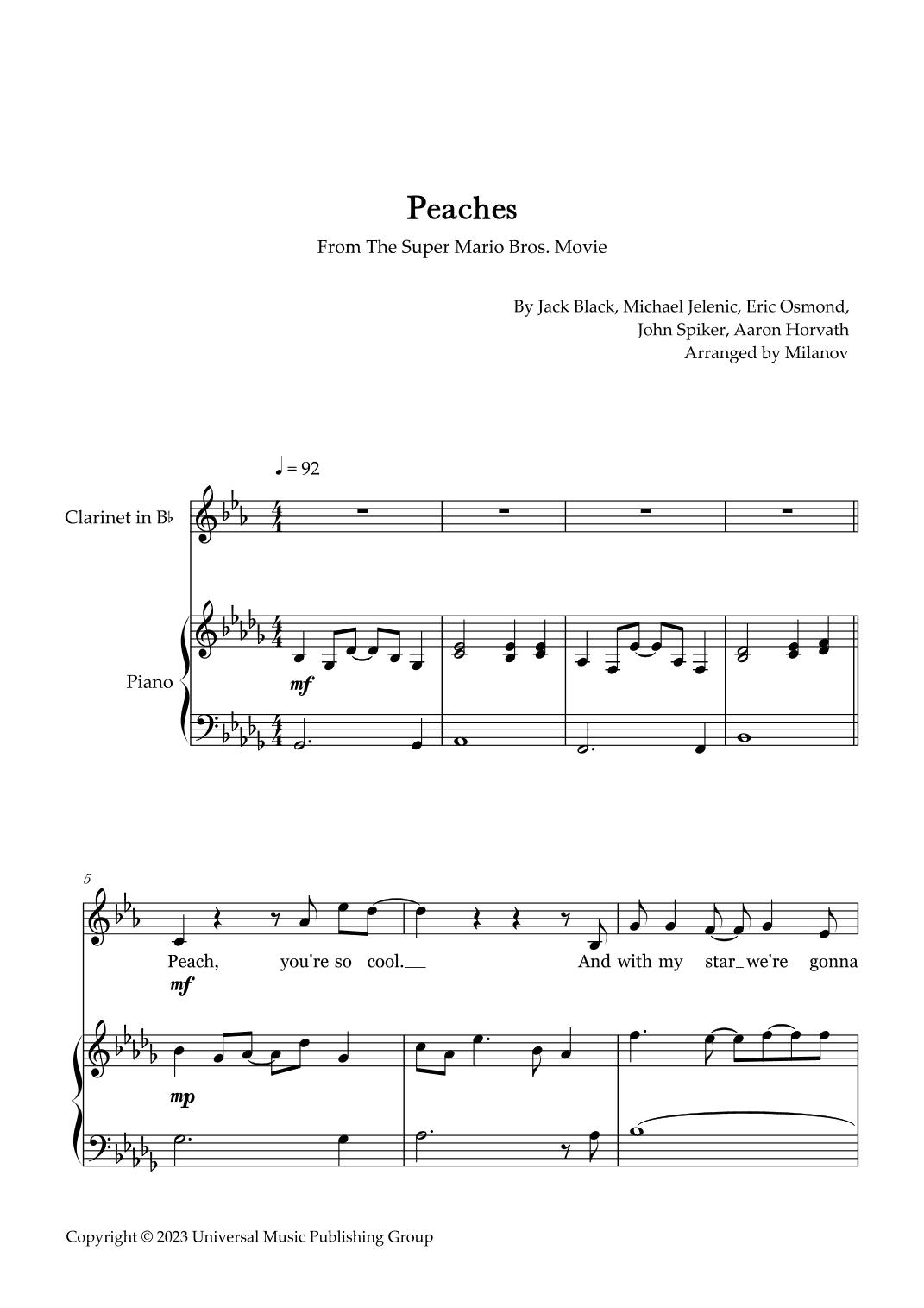 Peaches (arr. Milanov)