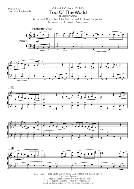 Top Of The World (arr. Tsuyoshi Yoroiguma)