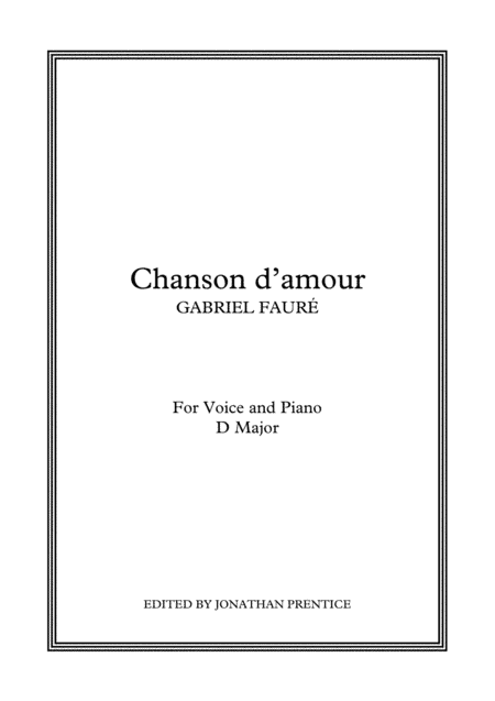 Chanson d'amour (D Major) (arr. Jonathan Prentice)