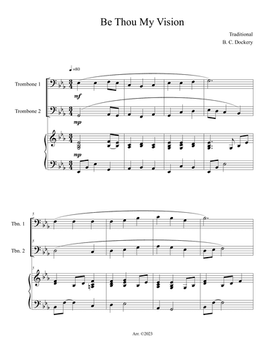 Be Thou My Vision (Trombone Duet with Piano Accompaniment) (arr. B. C. Dockery)