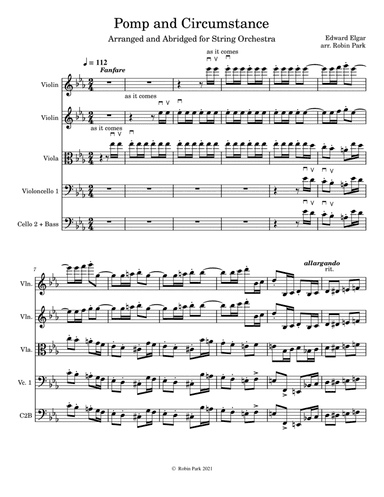 Pomp and Circumstance for String Orchestra (Abridged) (arr. Robin Park)