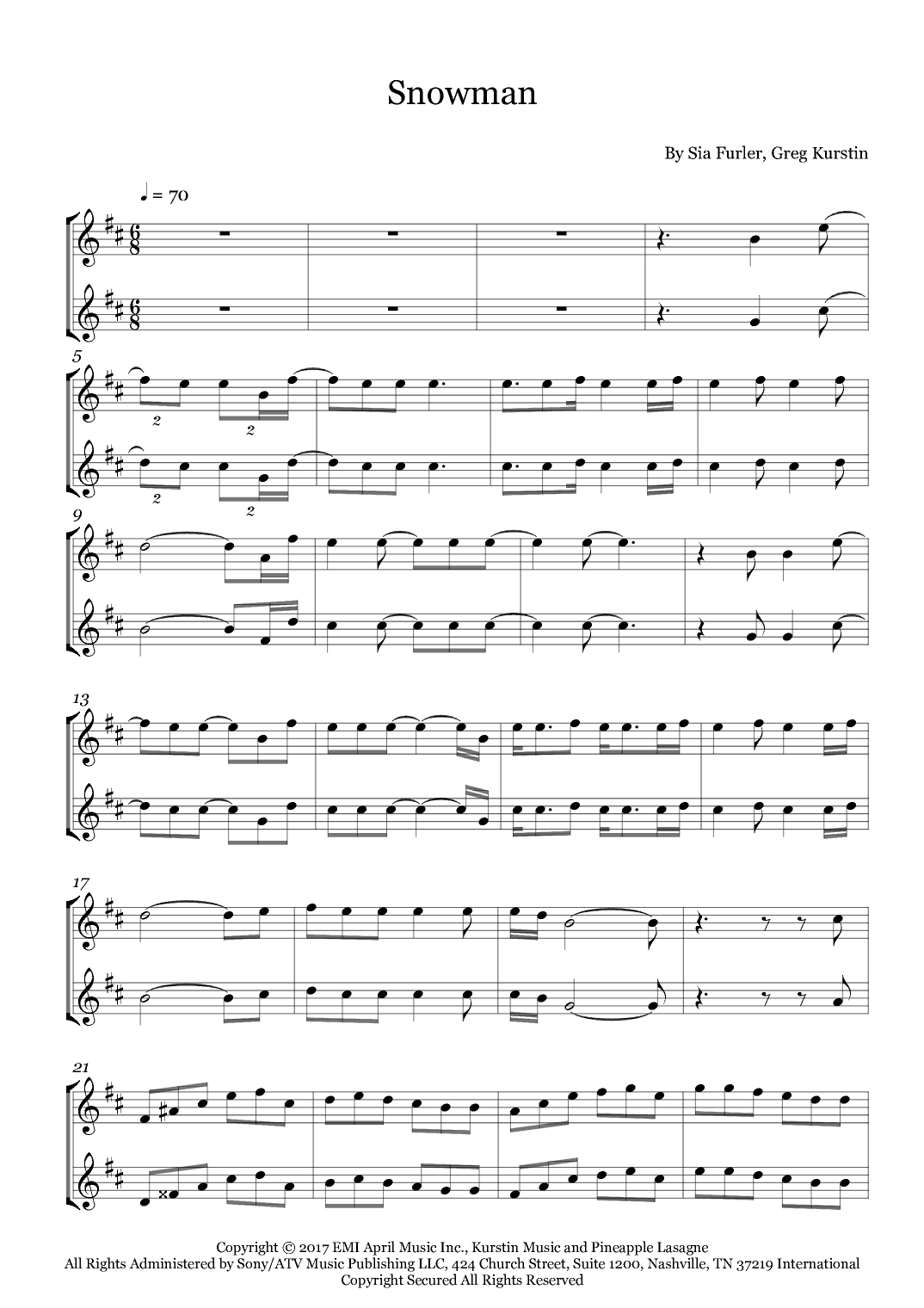 Snowman (arr. Fernanda Moura)