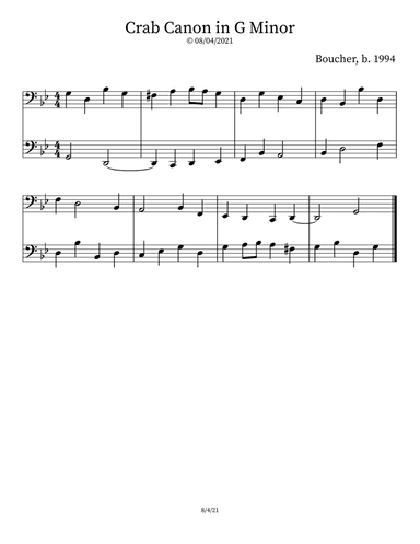 Crab Canon in G Minor