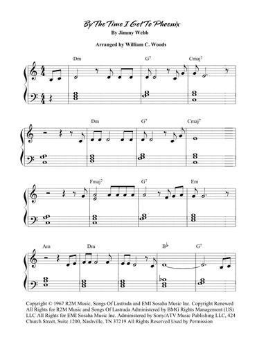 By The Time I Get To Phoenix (arr. William C. Woods)