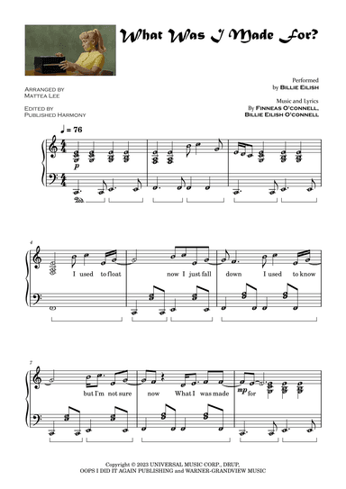 What Was I Made For? (arr. Mattea Lee & Published Harmony)