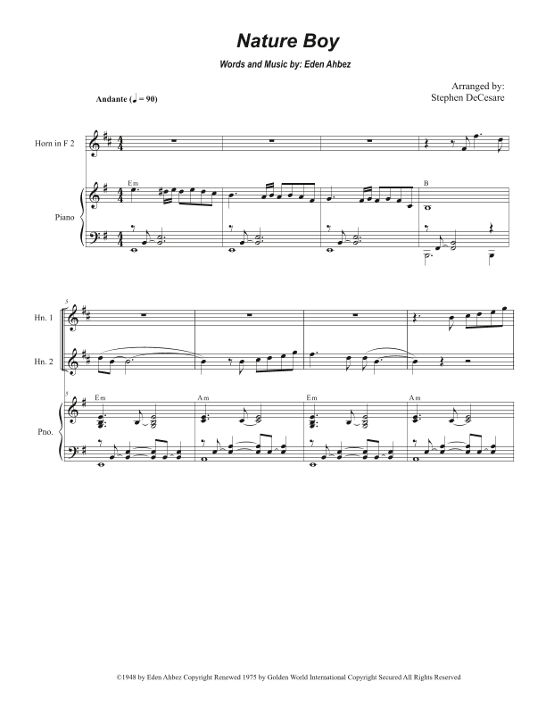 Nature Boy (arr. Stephen DeCesare)