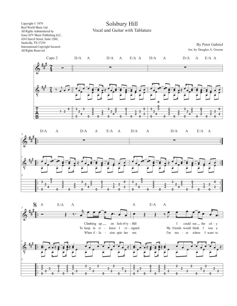 Solsbury Hill (arr. Douglas A. Greene)
