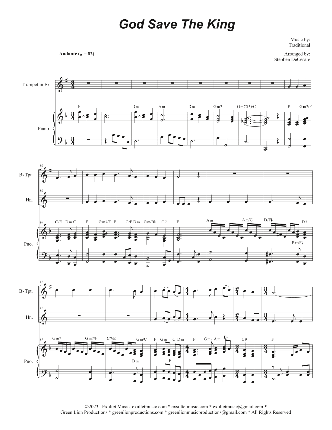 God Save The King (Duet for Bb-Trumpet and French Horn) (arr. Stephen DeCesare)