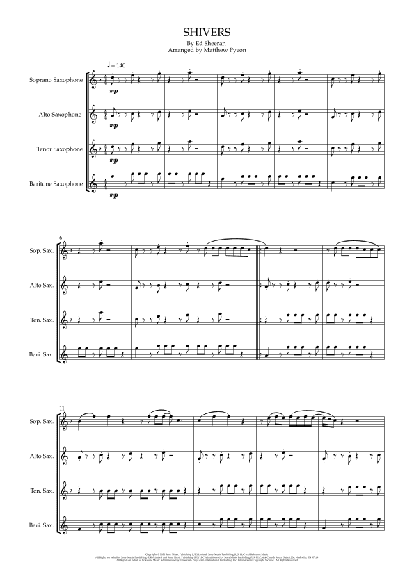 Shivers (arr. Matthew pyeon)