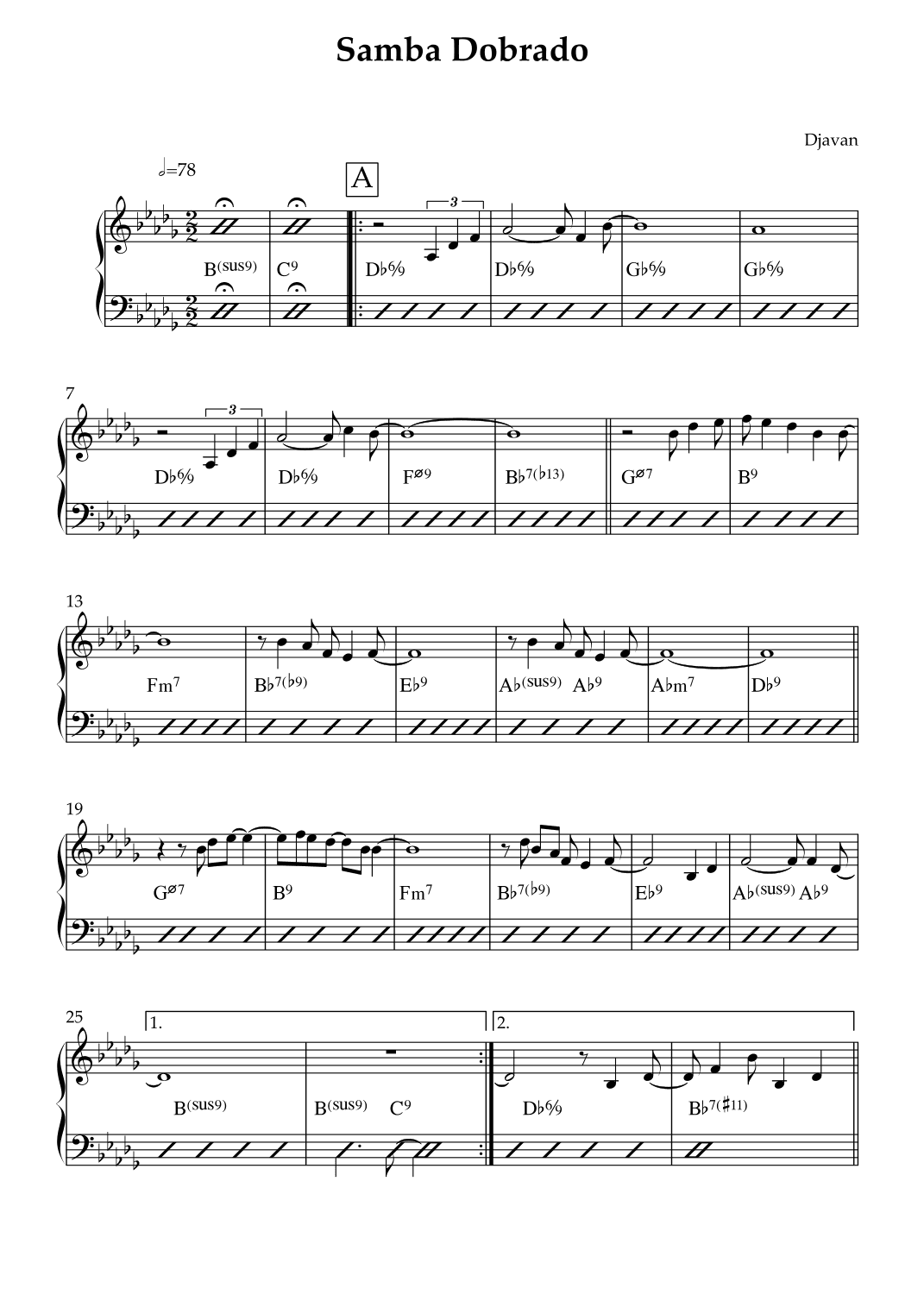 Samba Dobrado (arr. Transcribed by Fernando Corrêa)